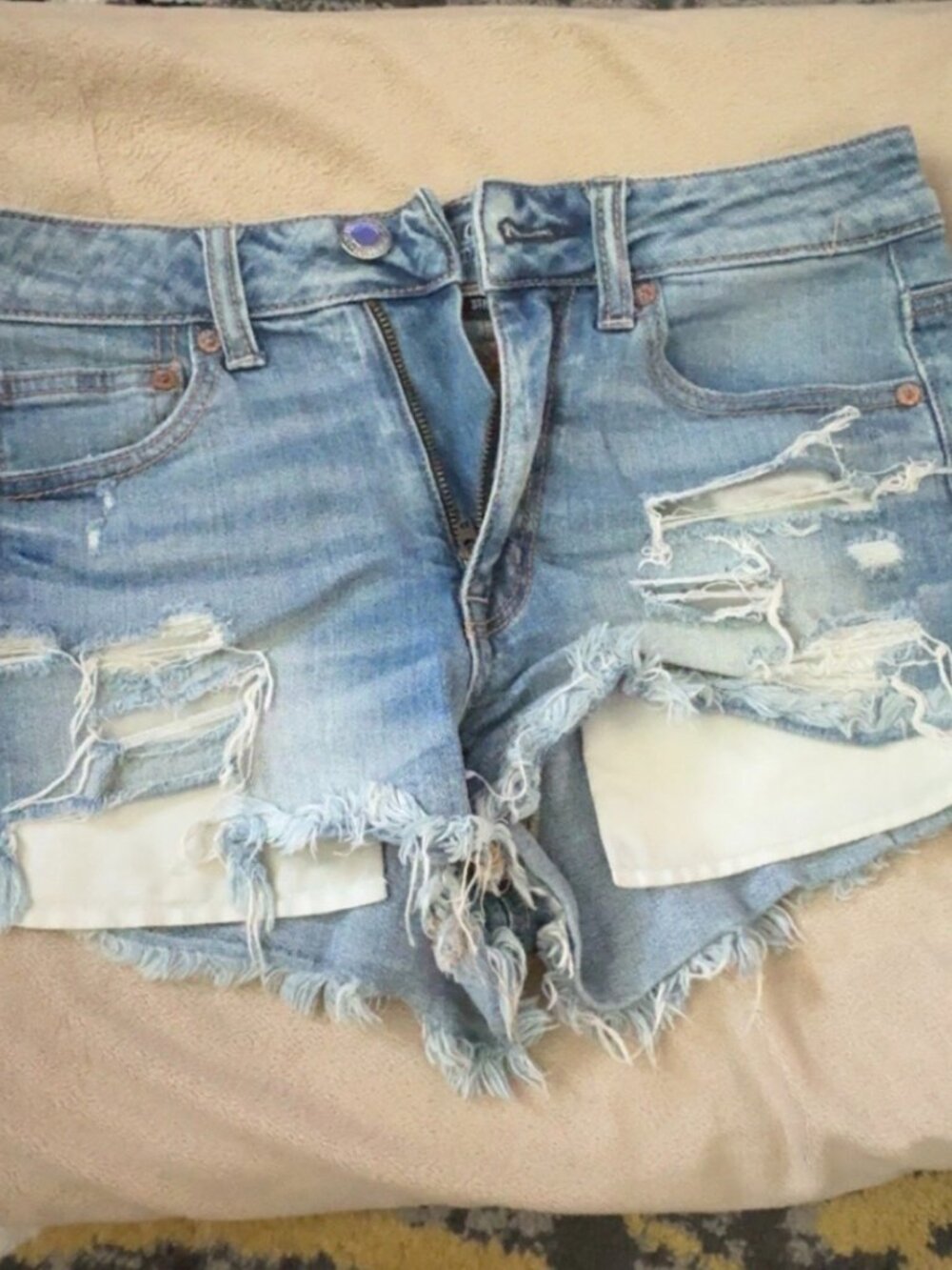 American  Eagle stretch high rise jean shorts